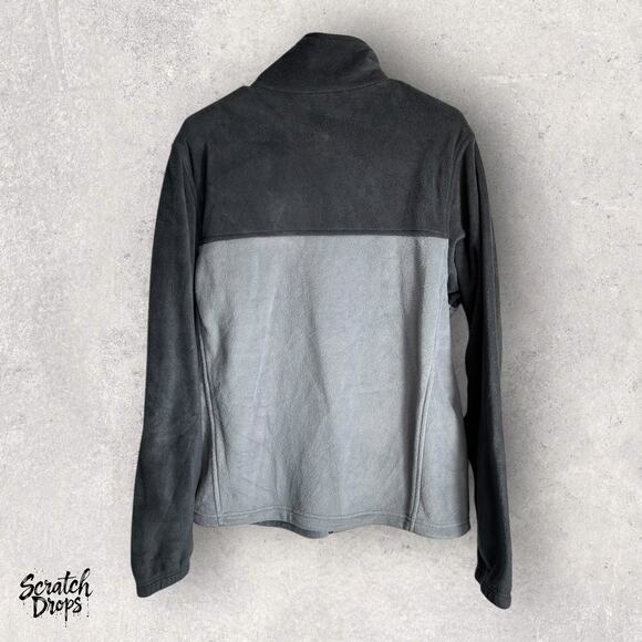 Columbia Jacket Men's Medium Black Gray Soft Fleece Collared Outdoors - Picture 3 of 3